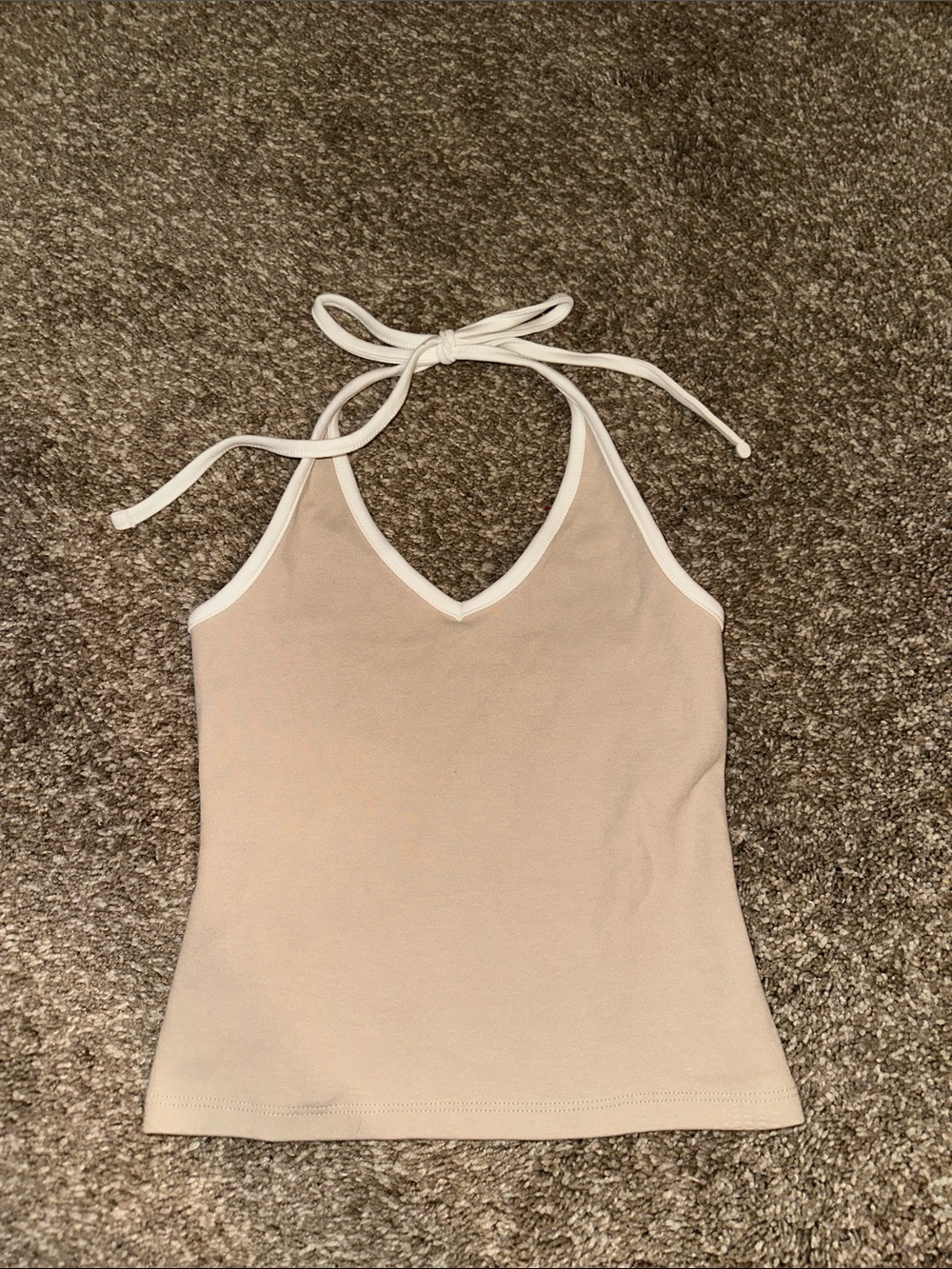 wild fable Light Beige Halter Camisole with White Trim